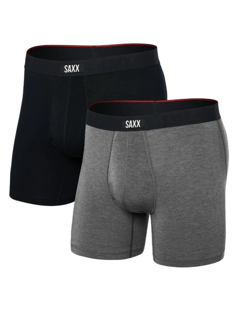 SAXX Vibe Xtra Soft Comfort Boxer Brief Fly 2-Pack Mens XL Black/Dark Gray NEW